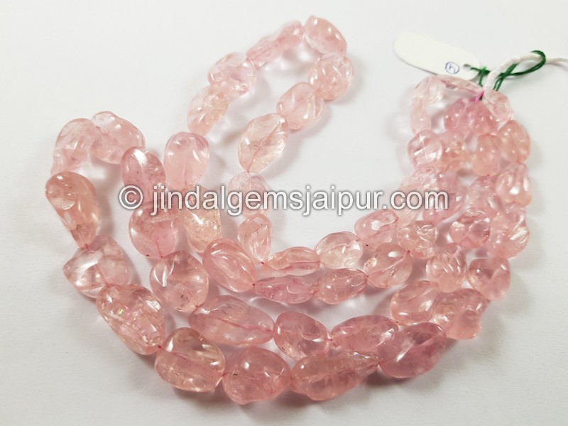 Pink Morganite Smooth Irregular Nugget Beads